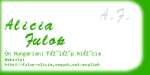 alicia fulop business card